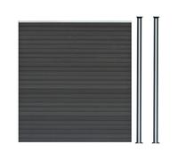 MonsterShop Composite Fence Panel Kit X 1 & Posts X 2 Set - Grey