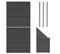 Composite Fence Panels x 2 Angled Piece & 4 Metal Posts 6ft