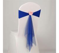 Composite Mesh Chair Bands 41cm Stretchable Fit(Blue) | High elasticity composite mesh, fits 83-93cm chairs, secure snug fit, wedding banquet ready