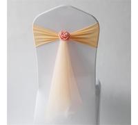 Composite Mesh Chair Bands 41cm Stretchable Fit(Light Gold) | High elasticity composite mesh, fits 83-93cm chairs, secure snug fit, wedding banquet ready