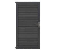 Composite Pedestrian Gate Grey 90cm x 180cm WPC Plastic Aluminium Metal Frame Handle Lock Security 3 Keys Weatherproof Outdoor Garden Privacy Side Entrance Double Sided Slat Design FREE Fixing Kit