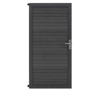 Composite Pedestrian Gate Grey 90cm x 180cm WPC Plastic Aluminium Metal Frame Handle Lock Security 3 Keys Weatherproof Outdoor Garden Privacy Side Entrance Double Sided Slat Design Free Fixing Kit