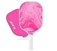 Composite Pink Pickleball Paddle with Cover for Women, Graphite Carbon Fiber Polypropylene Honeycomb Core Pickleball Racquet Gift for Mother Wife Grandmother Girlfriend, Pink Marble