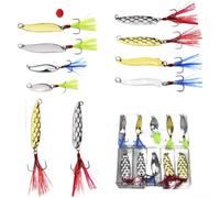 Composite Sinking Lures With Feather Hooks Zinc Alloy Material For Realistic Swimming Action Bass Trout Walleye Pike Fishing(10)