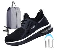 Composite Toe Shoes for Men Women Work Safety Shoes Lightweight Slip Resistant Air Cushion Running Shoes Puncture Proof Sneakers for Construction, Warehouse, Running(4.5 UK)