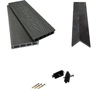 Composite WPC Decking Boards Embossed Woodgrain Plastic kit Including 2.2mts Long (5 Square Meters, Grey)