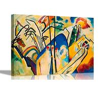 Composition 4 by Wassily Kandinsky Canvas Wall Art Prints Abstract Pictures Framed Home Office Decoration 30 x 20cm (12 x 8 inches) A4
