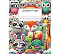 Composition Book: A Colorful Playful Animals Composition Notebook, Wide Ruled, 200 Pages (100 Sheets), 7-1/2 x 9-3/4