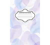 Composition Book: Aesthetic Lavender Purple and Sage Green Watercolor Journal, 6x9 Inch College Ruled Paper, 110 Pages, Cute Lilac Fluid Shapes ... Gold Speckles for School, College, and Office