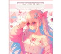 Composition Book Coquette Notebook Wide Ruled Cream Paper: for Teen Girls and Women Pretty Pink Bows Pastel Blue Girly Aesthetic Journal Cute Anime Girl Cover for School Writing Notes Journaling