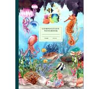 Composition Book for School * University * College * Students *: Graph Paper Notebook * Vintage Fishes * Antique Animals * Classic dolphin shark jellyfish ocean sea