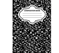 Composition Book: White Marble, Marble Composition, Composition Notebook, draw and write journal, College Ruled, 100 pages, 7.5 in x 9.25 in, 19.05 x 23.495 cm, Cute Black and White Cover