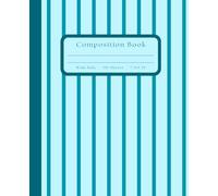 Composition Book Wide Ruled: Blue Stripes, Bright Color Composition Notebook, 7.5x9.25 inches, Note taking, lined pages, wide ruled