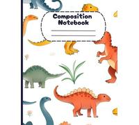 Composition Book Wide Ruled For School: Cute, Dinosaur, Blue Notebook For Boys
