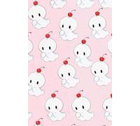 Composition Book - Wide Ruled Lined Notebook - 140 pages - Kawaii Ghost with Cute Cherry Hat Journal