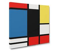 Composition by Piet mondrian Canvas Wall Art Print 14x14 Inch