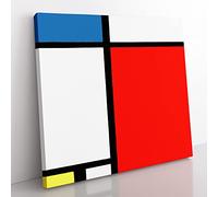 Composition by Piet mondrian Canvas Wall Art Print 14x14 Inch