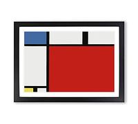 Composition by Piet Mondrian Framed Wall Art Print A2 Black