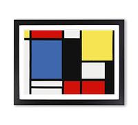 Composition By Piet Mondrian Framed Wall Art Print A4 Black