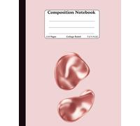 Composition College Ruled Notebook | 110 Wide Lined Pages | 7.5 x 9.25 Inch Size | Blush Pink Rose Gold Abstract Notebook Journal for School, Work, ... Minimal Luxury Design | Perfects for Gifts