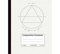 Composition College Ruled Notebook | 110 Wide Lined Pages | 7.5 x 9.25 Inch Size | Minimal Math Notebook Journal for Students, School, Algebra, ... Perfect For Math, Engineering & School Notes