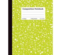 Composition College Ruled Notebook | 9.25 x 7.5 Size | 110 Wide Lined Pages Notebook | Beautiful Lime Green Marble Pattern Notebooks for School Supplies, Home & Office | Made in USA