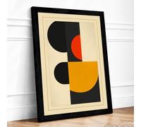 Composition Geometric Framed Wall Art Print A2 (59.4×42cm) Black, Wall Decor for Living Room, Bedroom, Office & Home, Ready to Hang, Art Gift