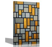 Composition Grid 1 by Piet Mondrian Canvas Wall Art Prints Framed Poster Pictures Home Decor Livingroom Artwork Extra Large 76 x 101cm (30 x 40 inches)