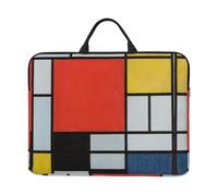 Composition In Red Yellow Blue And Black 14 Inch Printed Laptop Sleeve, 600d Oxford-Cloth Shockproof Laptop Case With Thickened Pearl Cotton,Waterproof Portable Laptop Handbag Cover