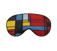 Composition in Red Yellow Blue And Black Eye Mask Soft Sleep Mask for Side Sleeper Light Blocking Night Eye Cover with Adjustable Strap Sleep Shade Cover Night Blindfold Eyeshade Sleeping Masks for Tr