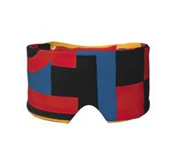 Composition in Red Yellow Blue and Black Print Eye and Ear Muffs Soft Blackout Blocking Sleeping for Adults Kids Travel Nap Aid