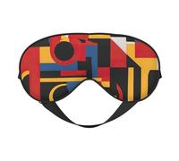 Composition in Red Yellow Blue and Black Print Eye Mask,Soft Blackout Blindfold Eye Cover for Women Men Full Night's Sleep,Travel