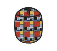 Composition in Red Yellow Blue and Black -Print Multi-Functional Silicone Pot Mat for Ovens Heat Resistant Non Slip Baking Pad Safe Cooking Accessory Chef Approved Trivet.