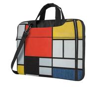 Composition In Red Yellow Blue And Black Printed Waterproof Laptop Case Ultra-Thin Portable One-Shoulder Laptop Bag 600d Oxford 13in/14in/15.6in