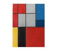 Composition in Red Yellow Blue and Black Printed Wooden Puzzle 500 Piece, Cute Puzzle Game in Plastic Box for Family Entertainment and Brain Training Gifts