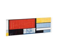 Composition in Red Yellow Blue and Black -Rectangular Acrylic Table Signs - Clear Custom Nameplates For Office Desk, Restaurant, Events - Smooth Edge Professional Signage.