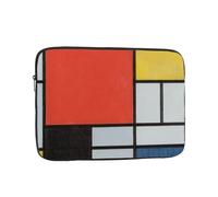 Composition In Red Yellow Blue And Black Shockproof Laptop Sleeve - Slim & Lightweight Notebook Case For Ipad & More (10"-17")