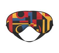 Composition in Red Yellow Blue and Black Sleep Mask,100% Natural Mulberry Silk Eye Mask with, Ultra-Soft Eye Covers for Sleeping, Travel, Nap