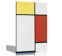 Composition No 2 with Yellow Red and Blue Piet Mondrian Canvas Prints Giclee Home Bedroom Artwork Stretched and Framed 40 x 60cm (16 x 24 inches)