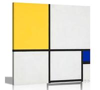 Composition No II Yellow and Blue by Piet Mondrian Canvas Prints Wall Decor Oil Painting reproduction Home Office Wallart Pictures 30 x 30cm (12 x 12 inches)