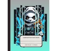 Composition Note Book: Cute Astronaut Panda Wide Ruled note book | 7.5 x 9.25 Inches -110 Pages | For School, College Students, Girls & Boys | Animal - Theme