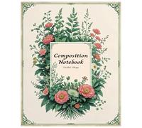 Composition Notebook: 100 Unruled pages, Botanical Cover, Perfect Binding, for Sketching or Writing.