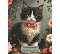 Composition Notebook 110 pages College Ruled: Charming Black and White Kitten Notebook for Magical Thoughts, Daring Doodles, and Curious Scribbles!