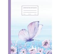 Composition Notebook , 110 pages , College Ruled ,: School notes, Butterfly & flowers illustration , Gift for student: Pink Aesthetic Lined Journal ... - Perfect for Teens, Students & Women