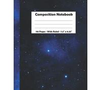 Composition Notebook, 110 Pages, Wide Ruled, 7.5" x 9.25": Ultramarine Galaxy Cover Design. For Students And Adults. Ideal For Essays, Stories, Notes, ... Wide Ruled Heavy White Paper With Margins.
