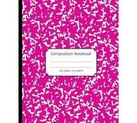 Composition Notebook, 7.5" * 9.25" Dimensions, Wide Ruled, Pink Marble, School, College and Office Use