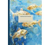 Composition Notebook 8.25 X 11: College Ruled. Hardcover. Vintage Watercolour Sea Life Illustration. Cute Journal For Kids, School, Office, Teens.