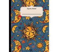 Composition Notebook: 90 Page Boho Chic Stars, Moon, and Sun College Ruled Composition Notebook