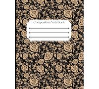Composition Notebook: A4 College Yellow wide ruled lined dyslexia notebook | Vintage Roses | 150 Pages