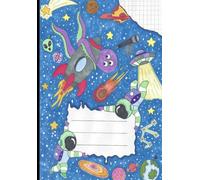 Composition Notebook A5 Squared | Space-Themed | 50 Pages with 0.5cm x 0.5cm Squares | Perfect for Primary School Kids | Ideal for Math, Science and creative Projects